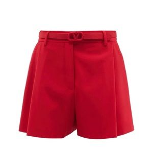 NWT Valentino V-Logo belt pleated toile shorts